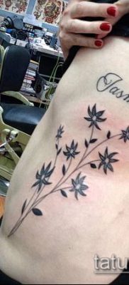 татуировка жасмин №602 - интересна версия на модела, която може успешно да се използва за промяна и приложение като клонче от жасминова татуировка