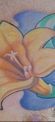 татуировка жасмин # 746 - достойна версия на модела, която може успешно да се използва за промяна и приложение като жасминова татуировка на ключицата