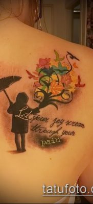 fotó egy esernyő tetoválásról (jelentése) - példa egy érdekes tetoválási rajzra - 081