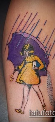 fotó egy esernyő tetoválásról (jelentése) - példa egy érdekes tetoválási rajzra - 079