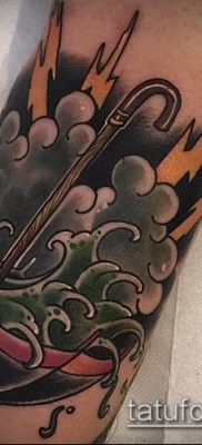 fotó egy esernyő tetoválásról (jelentése) - példa egy érdekes tetoválási rajzra - 074