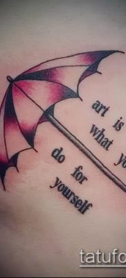 fotó egy esernyő tetoválásról (jelentése) - példa egy érdekes tetoválási rajzra - 069
