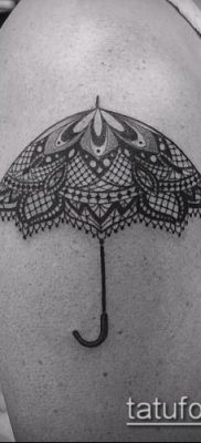 fotó egy esernyő tetoválásról (jelentése) - példa egy érdekes tetoválási rajzra - 066