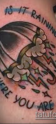 fotó egy esernyő tetoválásról (jelentése) - példa egy érdekes tetoválási rajzra - 064