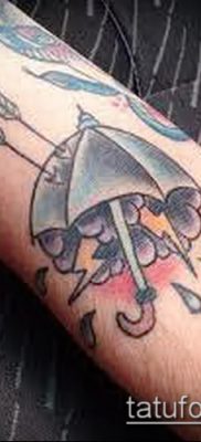 fotó egy esernyő tetoválásról (jelentése) - példa egy érdekes tetoválási rajzra - 060