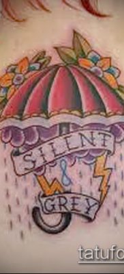 fotó egy esernyő tetoválásról (jelentése) - példa egy érdekes tetoválási rajzra - 059