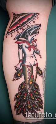 fotó egy esernyő tetoválásról (jelentése) - példa egy érdekes tetoválási rajzra - 053