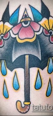 fotó egy esernyő tetoválásról (jelentése) - példa egy érdekes tetoválási rajzra - 051