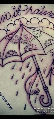 fotó egy esernyő tetoválásról (jelentése) - példa egy érdekes tetoválási rajzra - 047