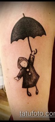 fotó egy esernyő tetoválásról (jelentése) - példa egy érdekes tetoválási rajzra - 044