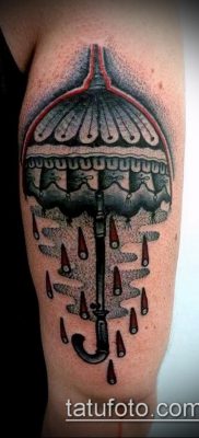 fotó egy esernyő tetoválásról (jelentése) - példa egy érdekes tetoválási rajzra - 031
