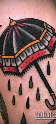 fotó egy esernyő tetoválásról (jelentése) - példa egy érdekes tetoválási rajzra - 028
