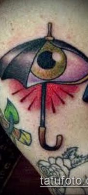 fotó egy esernyő tetoválásról (jelentése) - példa egy érdekes tetoválási rajzra - 023