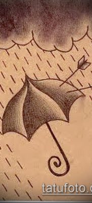 fotó egy esernyő tetoválásról (jelentése) - példa egy érdekes tetoválási rajzra - 021