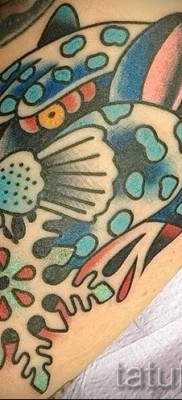 Fotó egy leopárd tetoválásról - példa egy régi iskola tetoválására (old school)