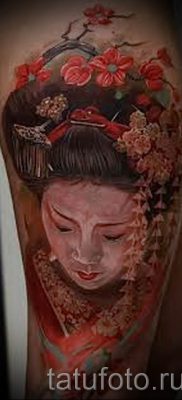 Снимка на татуировка гейша за статия за значението на татуировка с гейша