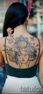 Снимка на татуировка гейша за статия за значението на татуировка с гейша