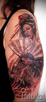 Снимка на татуировка гейша за статия за значението на татуировка с гейша