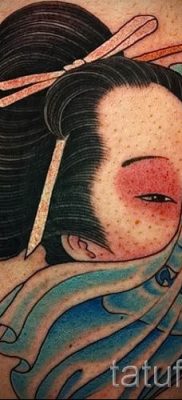 Снимка на татуировка гейша за статия за значението на татуировка с гейша