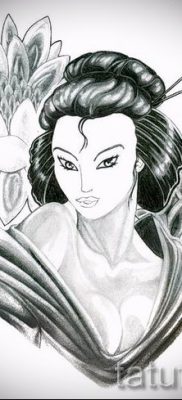 Снимка на татуировка гейша за статия за значението на татуировка с гейша