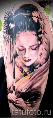 Снимка на татуировка гейша за статия за значението на татуировка с гейша