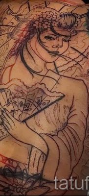 Снимка на татуировка гейша за статия за значението на татуировка с гейша