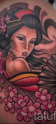 Снимка на татуировка гейша за статия за значението на татуировка с гейша