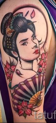 Снимка на татуировка гейша за статия за значението на татуировка с гейша