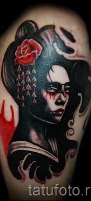 Снимка на татуировка гейша за статия за значението на татуировка с гейша