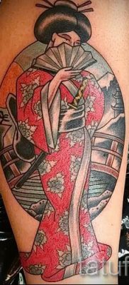 Снимка на татуировка гейша за статия за значението на татуировка с гейша