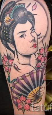 Снимка на татуировка гейша за статия за значението на татуировка с гейша