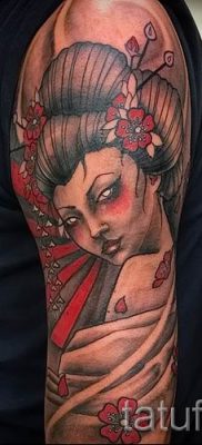 Снимка на татуировка гейша за статия за значението на татуировка с гейша