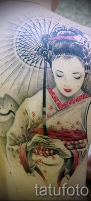 Снимка на татуировка гейша за статия за значението на татуировка с гейша