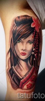 Снимка на татуировка гейша за статия за значението на татуировка с гейша