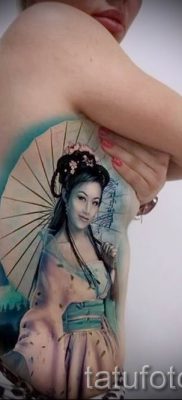 Снимка на татуировка гейша за статия за значението на татуировка с гейша