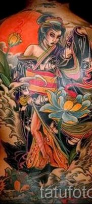 Снимка на татуировка гейша за статия за значението на татуировка с гейша