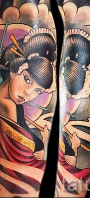Снимка на татуировка гейша за статия за значението на татуировка с гейша