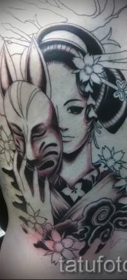 Снимка на татуировка гейша за статия за значението на татуировка с гейша