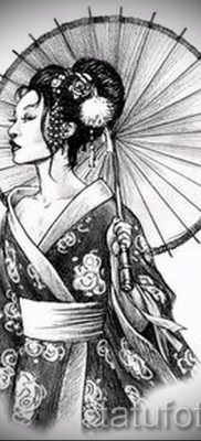 Снимка на татуировка гейша за статия за значението на татуировка с гейша