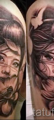 Снимка на татуировка гейша за статия за значението на татуировка с гейша