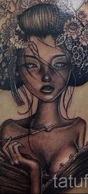Снимка на татуировка гейша за статия за значението на татуировка с гейша