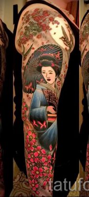 Снимка на татуировка гейша за статия за значението на татуировка с гейша