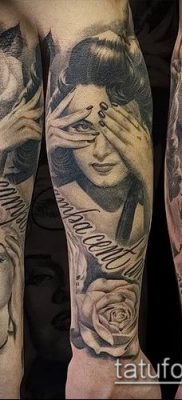 fotó egy tetováló arcról (portré tetoválás) (érték) - példa rajz - 090