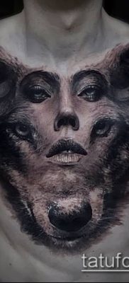 fotó egy tetováló arcról (portré tetoválás) (érték) - példa rajz - 086