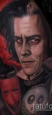 fénykép egy tetováló arcról (portré tetoválás) (érték) - példa rajz - 072