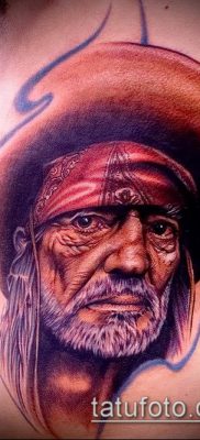 fotó egy tetováló arcról (portré tetoválás) (érték) - példa rajz - 069