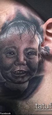 fotó egy tetováló arcról (portré tetoválás) (érték) - példa rajz - 047