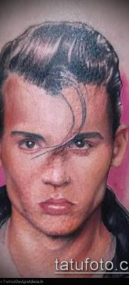 fotó egy tetováló arcról (portré tetoválás) (érték) - példa rajz - 009