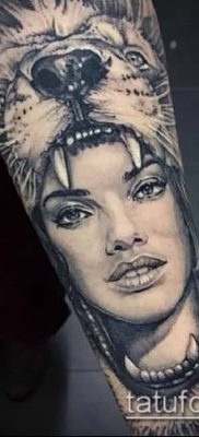 fotó egy tetováló arcról (portré tetoválás) (érték) - példa rajz - 002