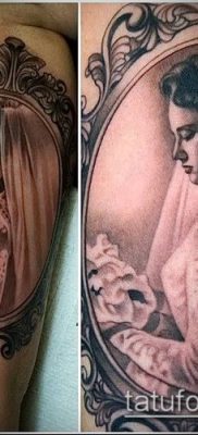 fotó egy tetováló arcról (portré tetoválás) (érték) - példa rajz - 001